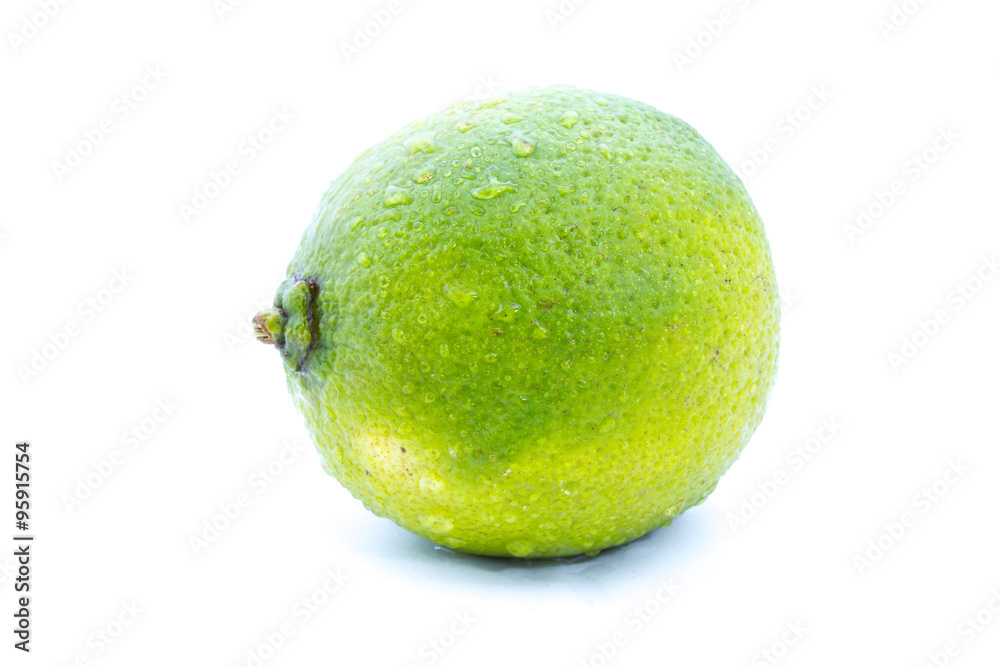 lime on an isolated white background lime on an isolated white background