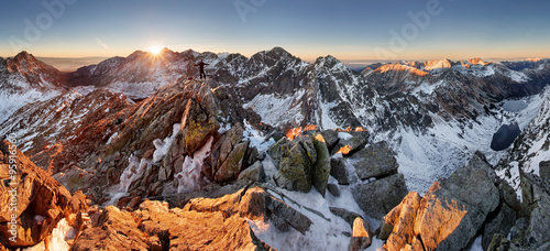 Panorama of winter mountain - Tatras, Slovakia #95916560