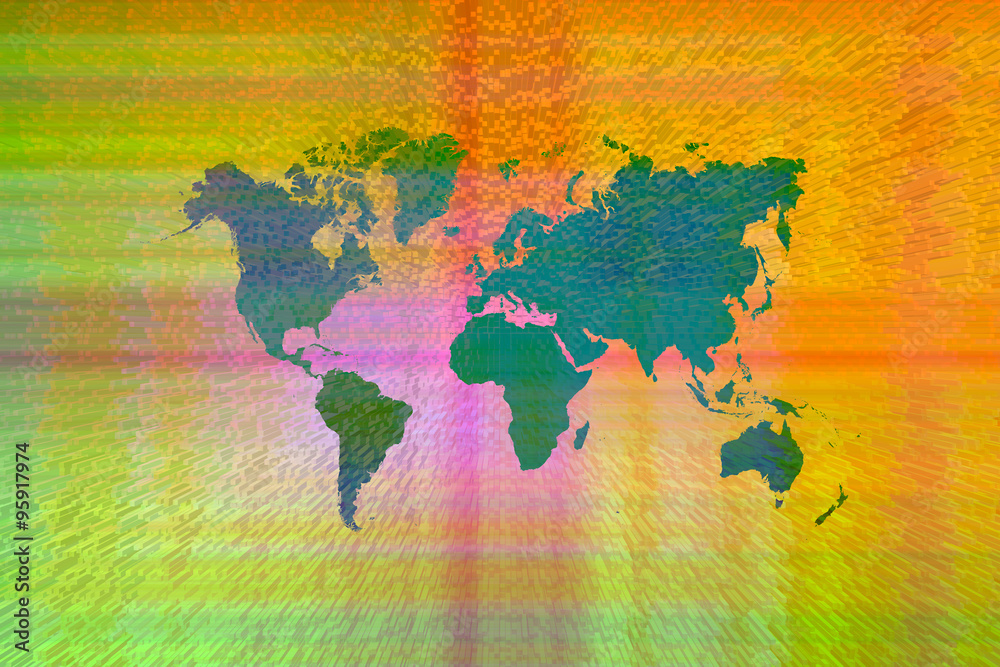 Abstract art background with world map Abstract art background with world map