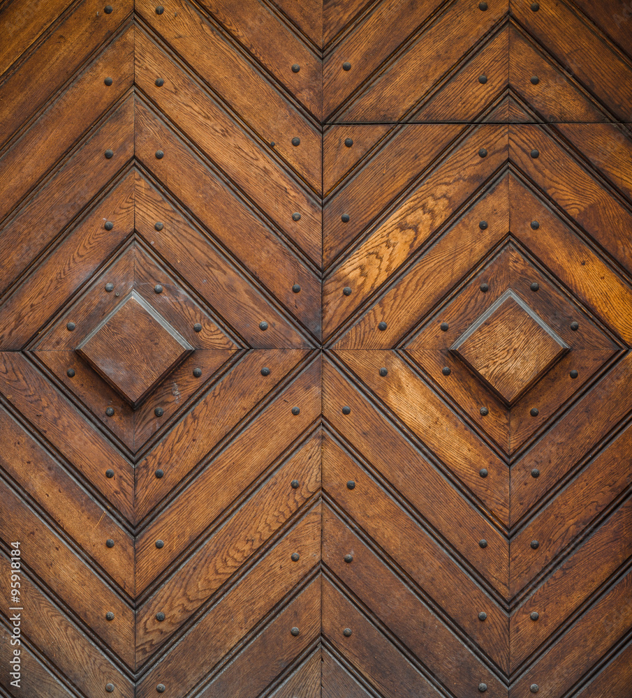 Ancient oak wood door