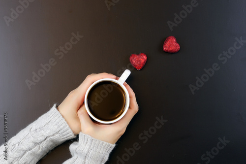 hand coffee background couple