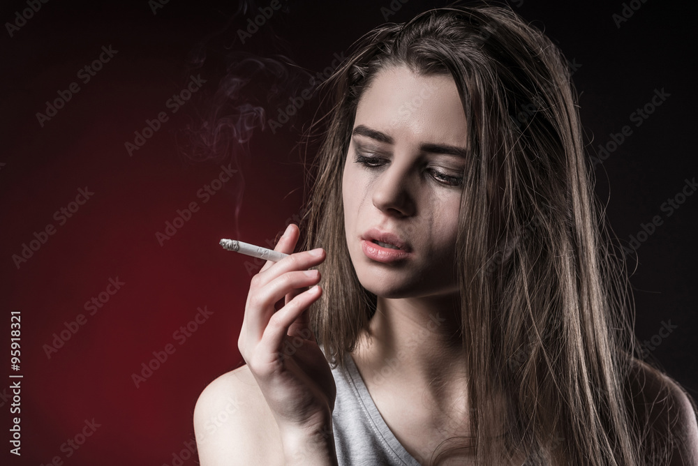 Obraz premium Social problems woman