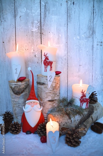 Grußkarte - Adventskerzen -...