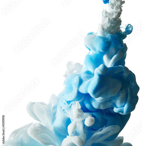 Abstract splash of blue paint