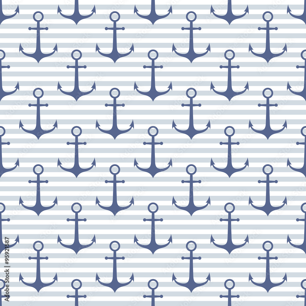Vector seamless pattern with anchors Vector seamless pattern with anchors