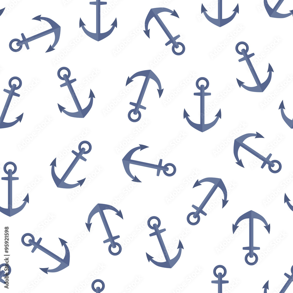 Vector seamless pattern with  anchors