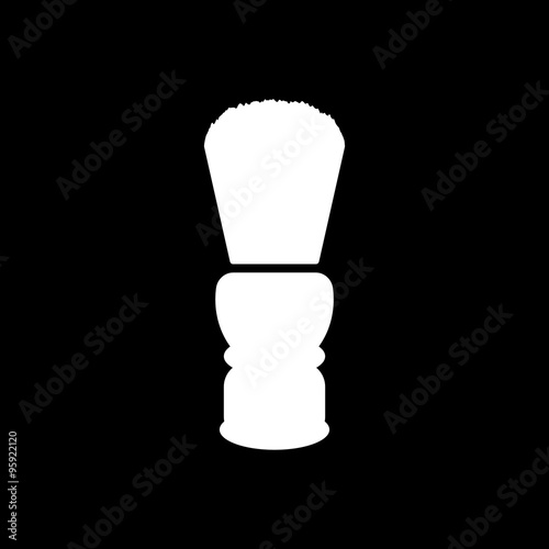 The shaving brush icon. Shaver symbol. Flat