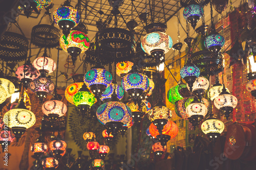 Arabic lamps and lanterns in the Marrakesh,Morocco