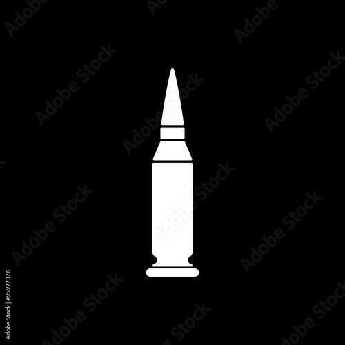 The bullet icon. Weapon symbol. Flat