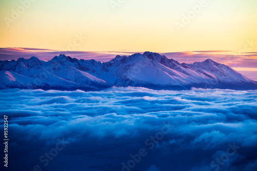High Tatras morning inversion winter landscape