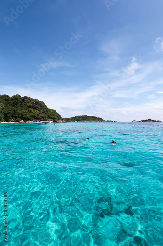 Beautiful sea view, clean water at Similan Islands in Thailand. © eak8dda