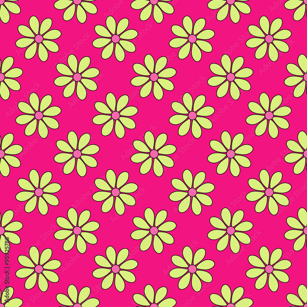Seamless vector background with decorative flowers Seamless vector background with decorative flowers