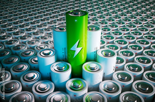 Green battery advancement concept - 3d render image