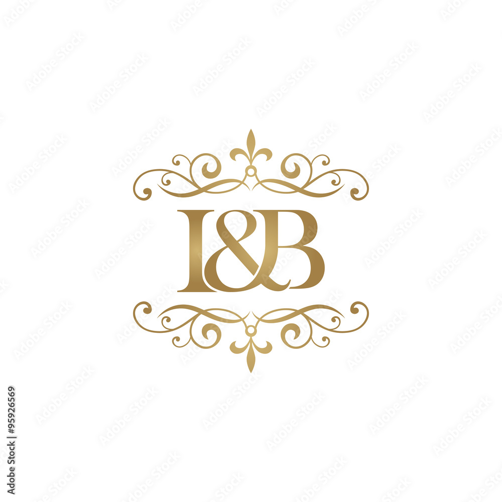 I&B Initial logo. Ornament ampersand monogram golden logo Stock Vector ...