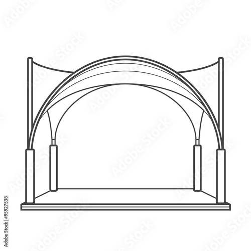 outline folding tent marquee pavilion illustration.