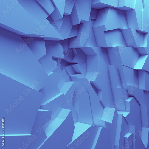 Geometric color abstract polygons wallpaper, as crack wall