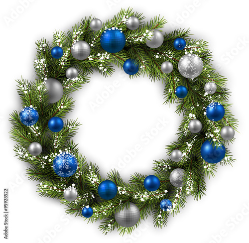 Card with Christmas wreath.