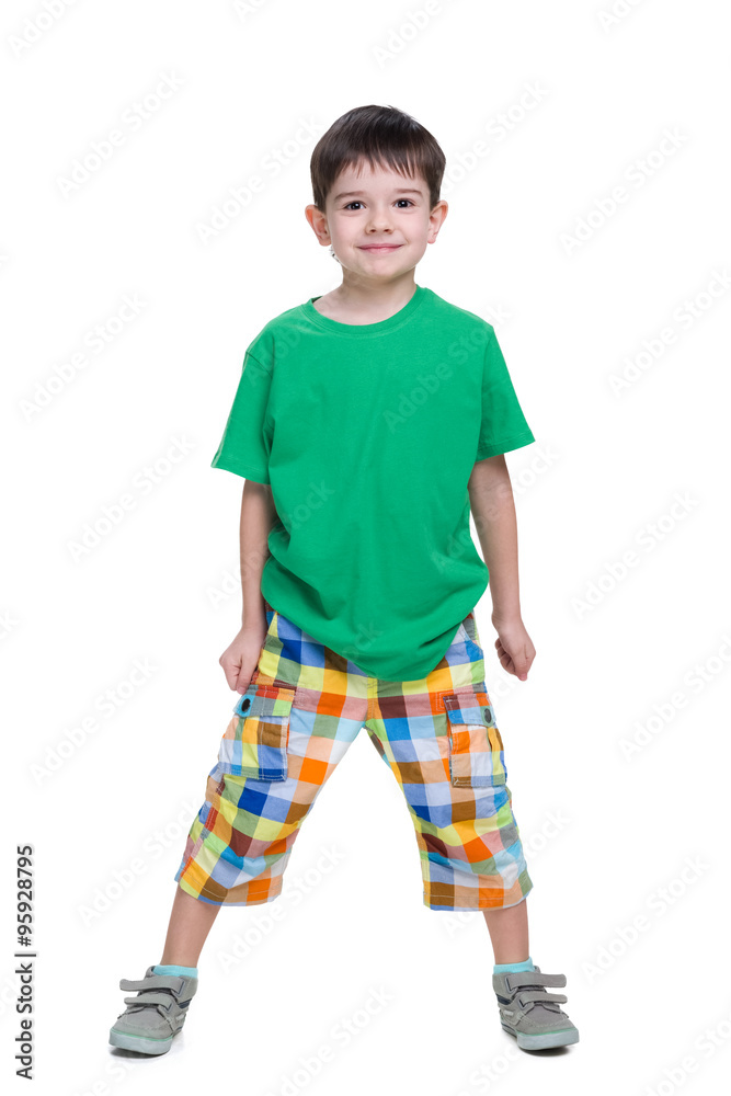 Happy little boy stands Happy little boy stands