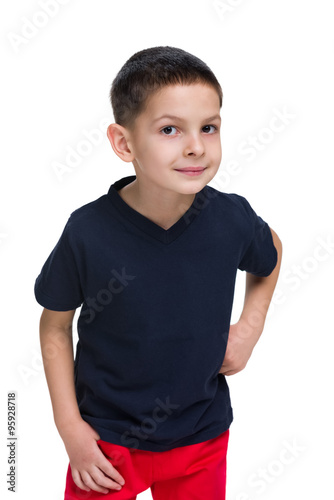 Little boy in a black shirt