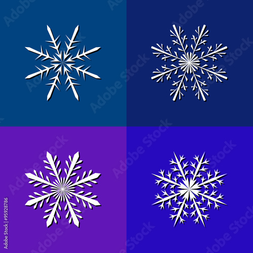 snowflake set isolated. Vec...