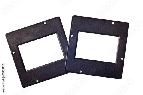 vintage plastic slides isolated on white background