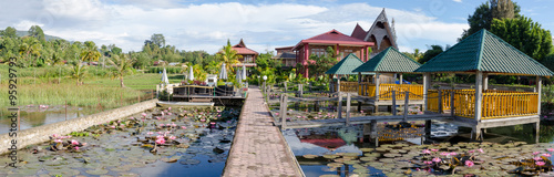 A resort on Samosir island in Lake Toba, Sumatra Indonesia