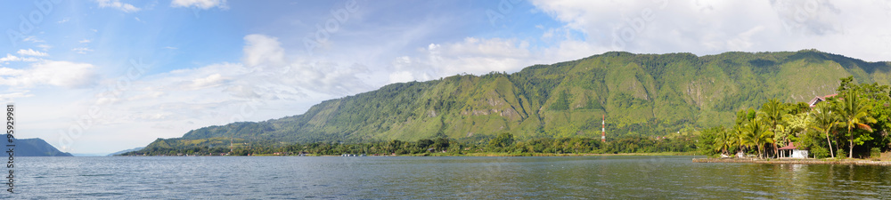 Morning view on Lake Toba in Sumatra, Indonesia