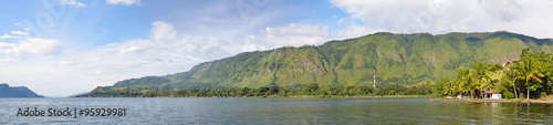 Tableau sur toile Morning view on Lake Toba in Sumatra, Indonesia