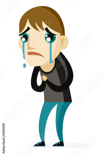 hombre triste llorando