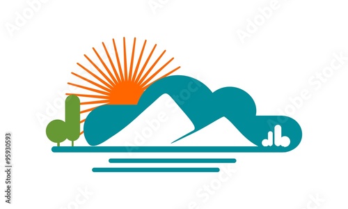 Clouds above the mountains and rice fields / agricultural plantations