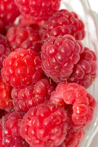 ripe raspberries as background