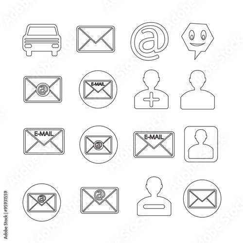 Set of web icons for website and communication