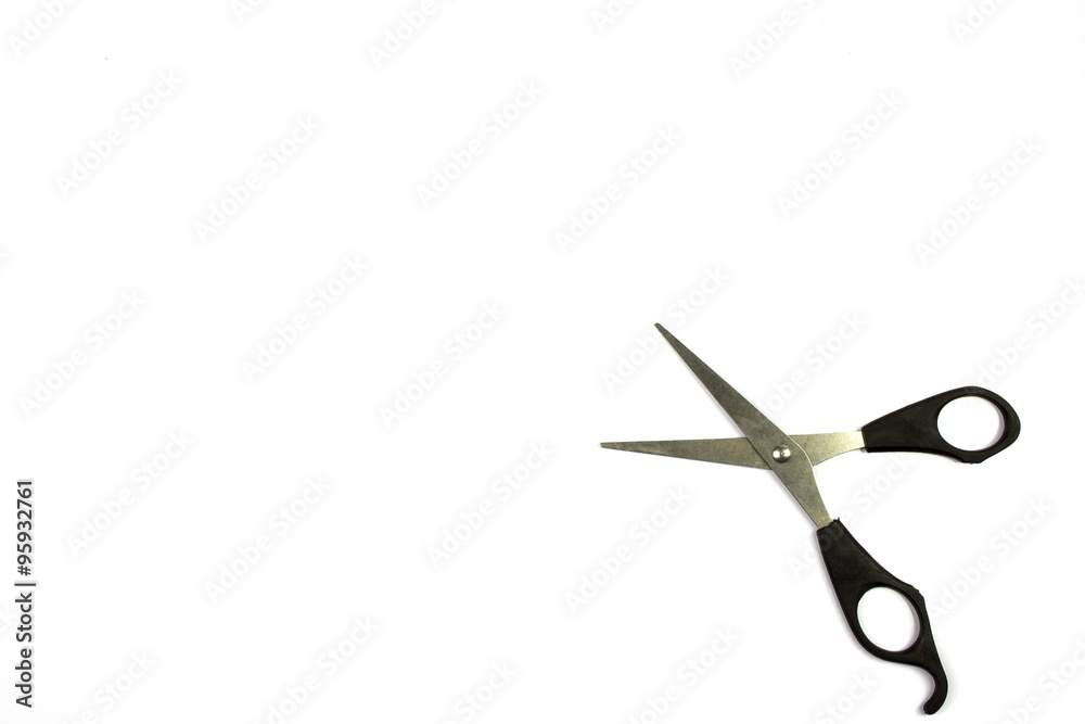 scissors on white background, space for caption scissors on white background, space for caption