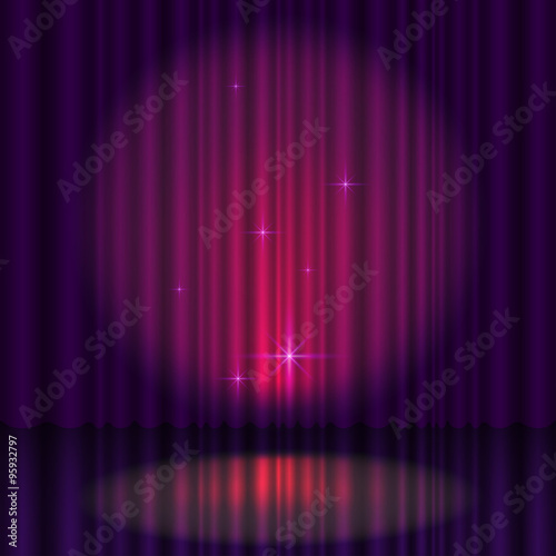 Stage with curtain