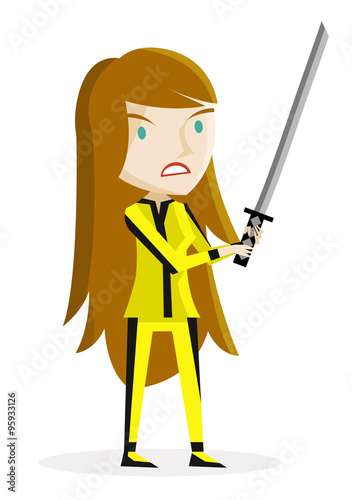 mujer guerrera con una katana