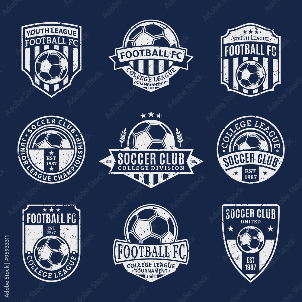 Naklejka premium Set of Soccer Football Club Logo