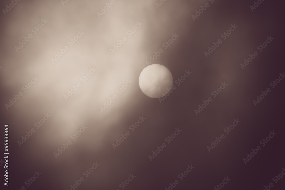 Full Sun behind heavy Fog old style Full Sun behind heavy Fog old style