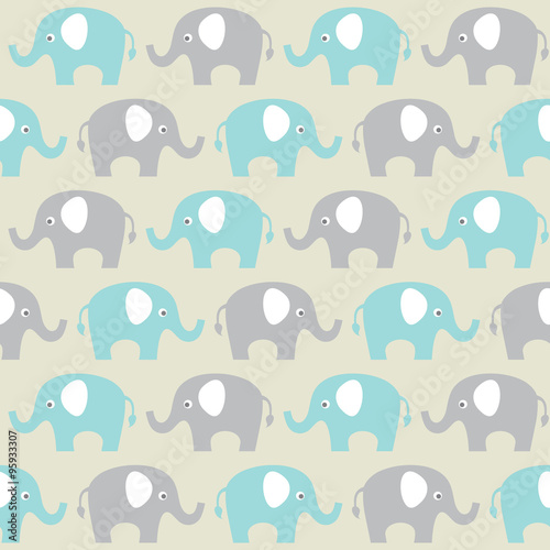 vector seamless pattern with elephants