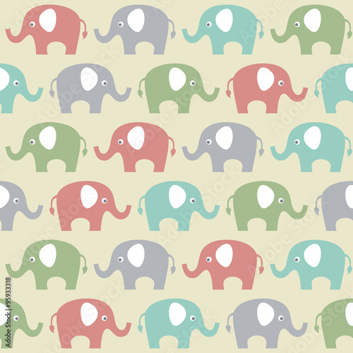 vector seamless pattern with elephants