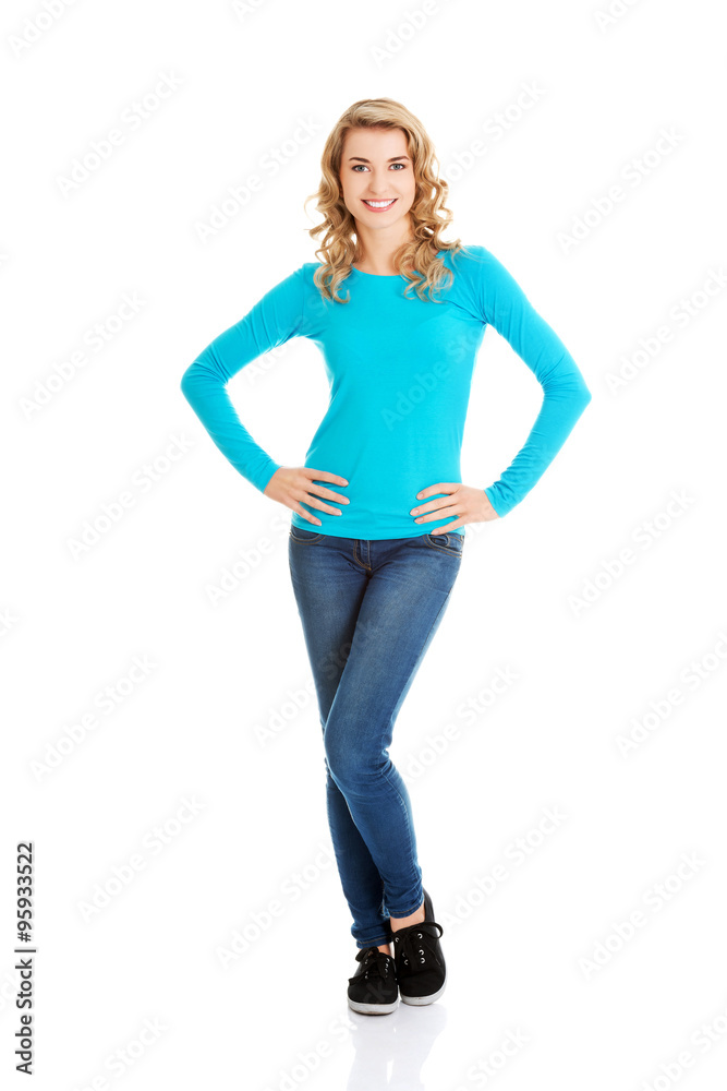 Young casual woman style. Studio portrait Young casual woman style. Studio portrait