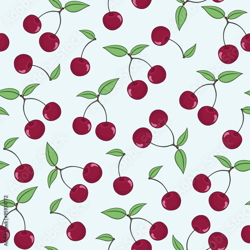 seamless vector pattern with cherry