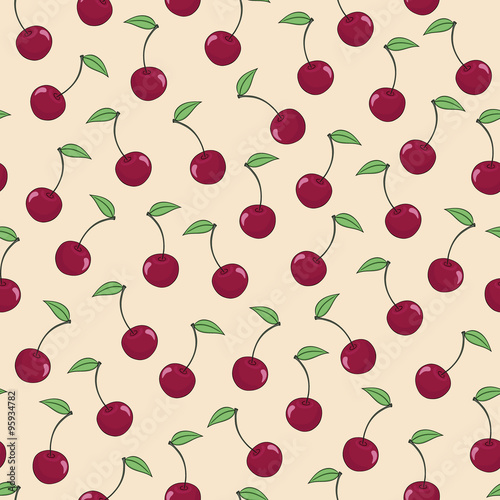 seamless vector pattern with cherry