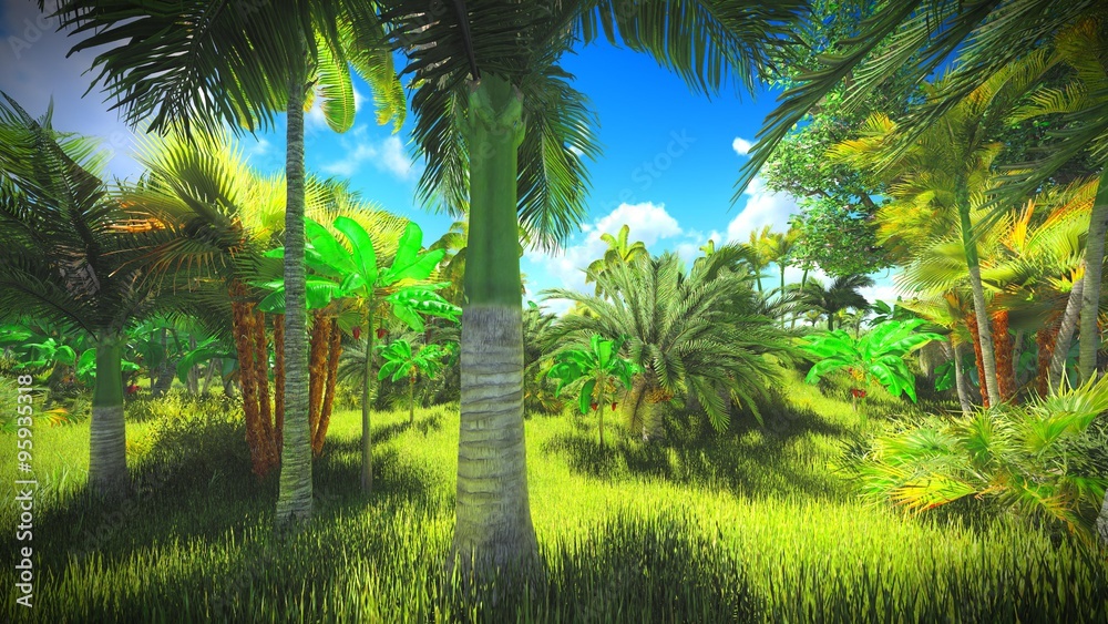 Lush vegetation in jungle Lush vegetation in jungle