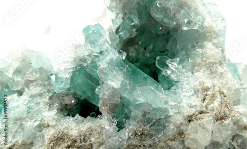 Obraz na płótnie aquamarine geode geological crystals
