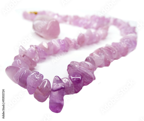 kunzite gemstone beads necklace jewelery photo