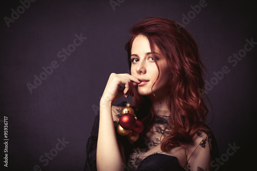 Woman with baubles