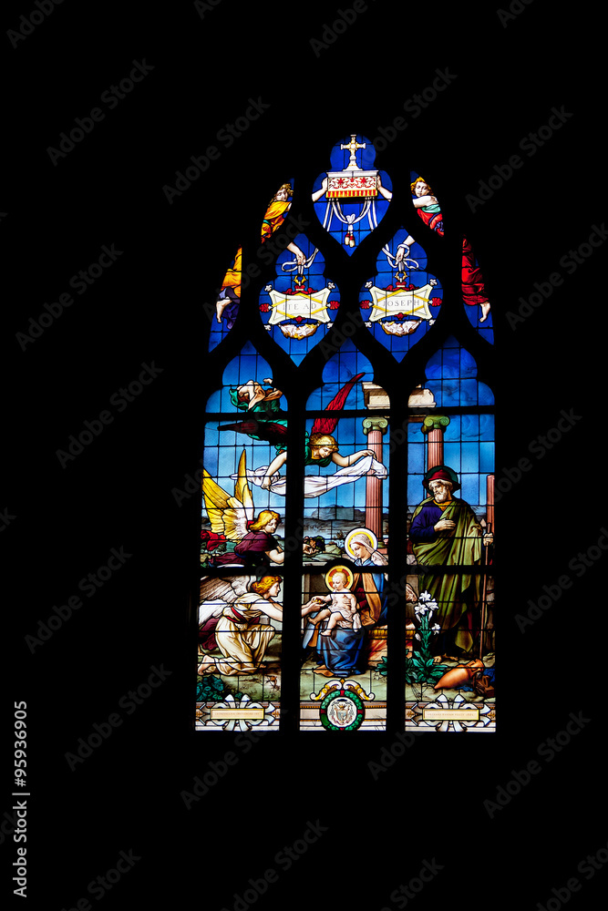 Vitraux de la cathédrale saint Louis, Blois, Loir et Cher, Val de Loire, France