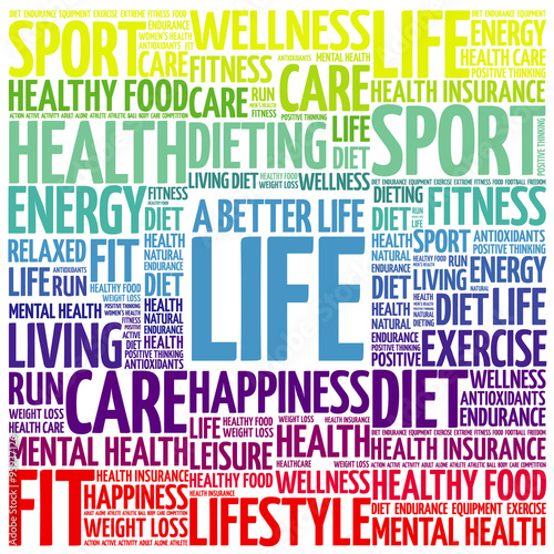 A Better Life word cloud background, health concept #95937126