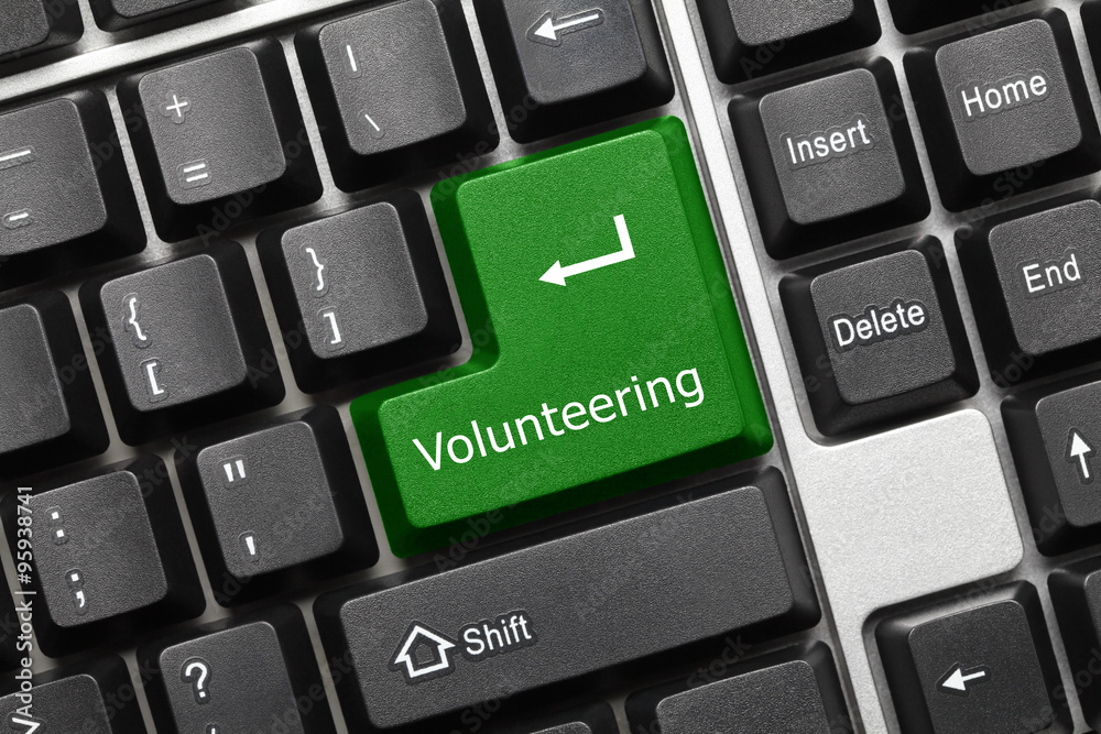 Conceptual keyboard - Volunteering (green key) Conceptual keyboard - Volunteering (green key)