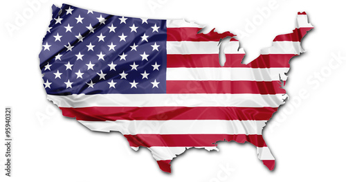 Map of Usa flag